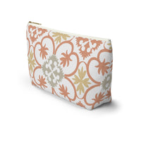 Portugal Tile Accessory Pouch w T-bottom in Orange